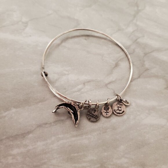 🐬 Alex and Ani Silver Dolphin Expandable Charm Bracelet 🐬 - Picture 2 of 3